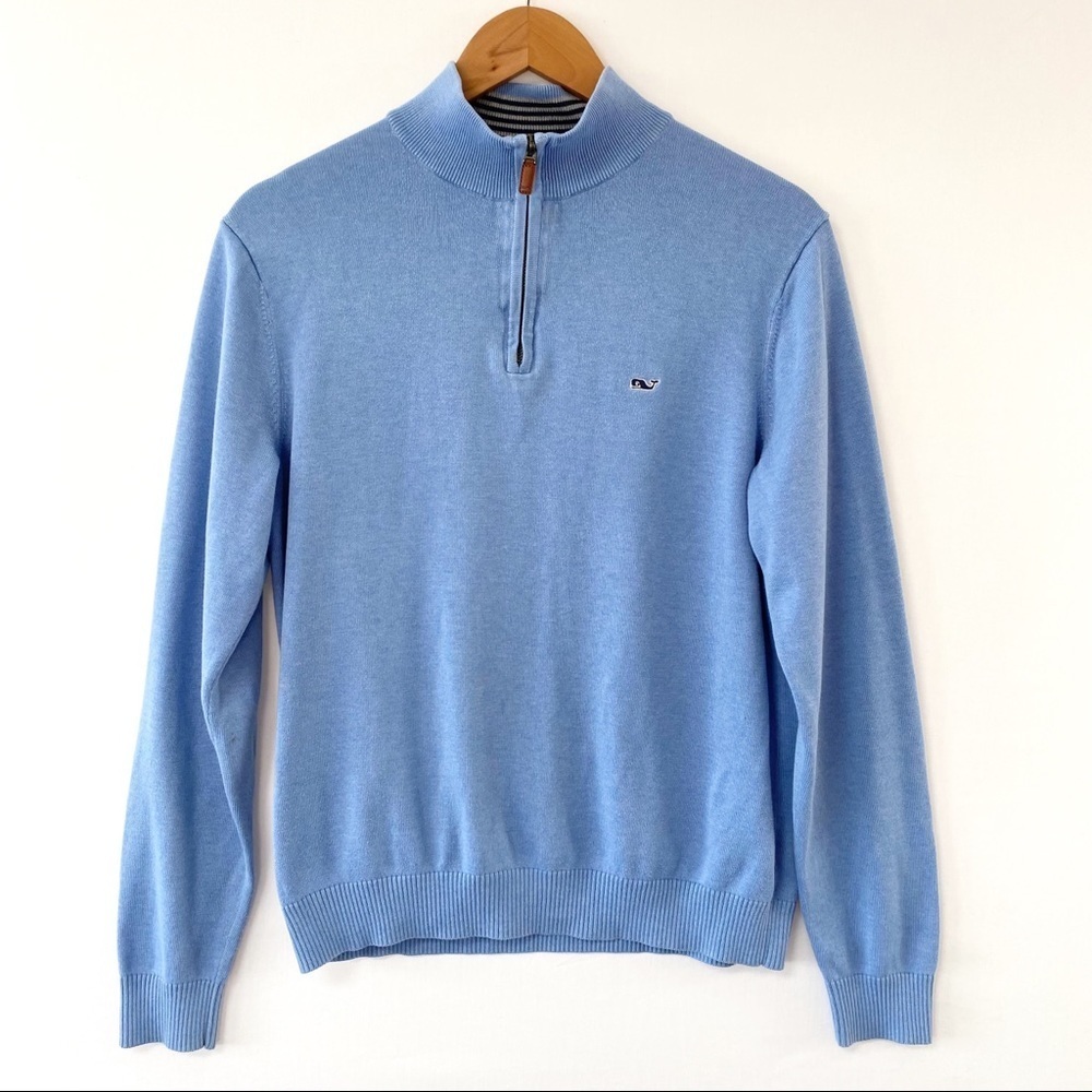 Vineyard Vines 1/4 Zip Blue Sweater S ($138)